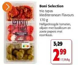 Colruyt Boni Selection trio tapas Mediterranean Flavours 170 g aanbieding