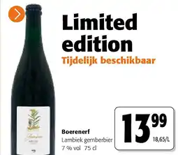 Colruyt Boerenerf Lambiek gemberbier 7 % vol 75 cl aanbieding