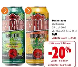 Colruyt Desperados alle blikken 33 cl of 50 cl aanbieding