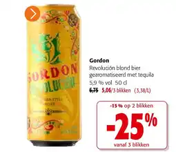 Colruyt Gordon Revolución blond bier gearomatiseerd met tequila 5,9 % vol 50 cl aanbieding