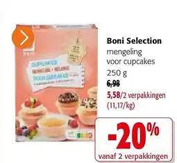 Colruyt Boni Selection mengeling voor cupcakes 250 g aanbieding