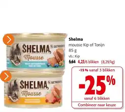 Colruyt Shelma mousse Kip of Tonijn 85 g aanbieding