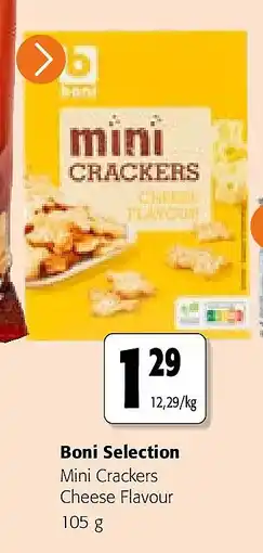 Colruyt Boni Selection Mini Crackers Cheese Flavour 105 g aanbieding