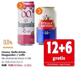 Colruyt Corona, Stella Artois, Hoegaarden of Leffe aanbieding