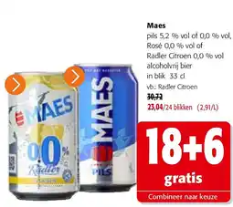 Colruyt Maes pils 5,2 % vol of 0,0 % vol aanbieding