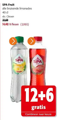 Colruyt SPA Fruit alle bruisende limonades 40 cl aanbieding