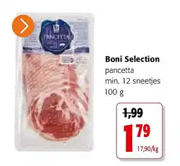 Colruyt Boni Selection pancetta min. 12 sneetjes 100 g aanbieding