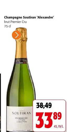 Colruyt Champagne Soutiran ‘Alexandre’ aanbieding
