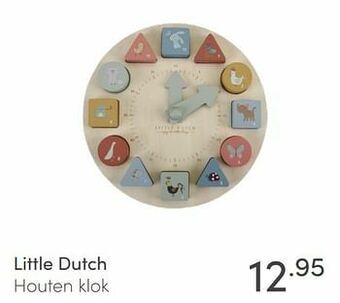 Baby & Tiener Little dutch houten klok aanbieding