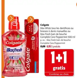 Colruyt Colgate Max Fresh bain de bouche Complete Care Peppermint aanbieding
