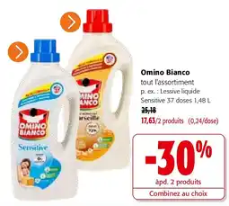 Colruyt Omino Bianco Lessive liquide Sensitive 37 doses 1,48 L aanbieding
