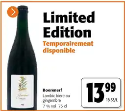 Colruyt Boerenerf Lambic bière au gingembre 7 % vol 75 cl aanbieding
