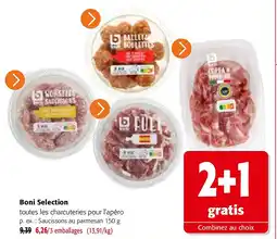 Colruyt Boni Selection Saucissons au parmesan 150 g aanbieding