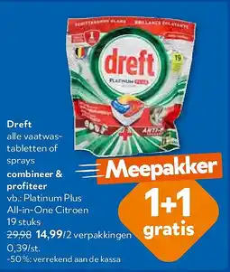 OKay Dreft Platinum Plus All-in-One Citroen 19 stuks aanbieding