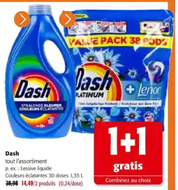 Colruyt Dash Lessive liquide Couleurs éclatantes 30 doses 1,35 L aanbieding
