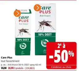 Colruyt Care Plus Anti-Insect 50 % DEET spray 60 ml aanbieding