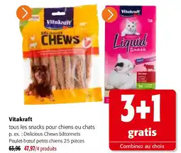 Colruyt Vitakraft Delicious Chews bâtonnets Poulet-bœuf petits chiens 25 pièces aanbieding