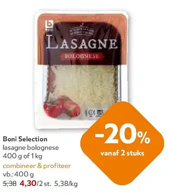 Boni Selection lasagne bolognese 400 g of 1 kg