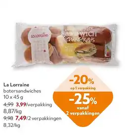 OKay La Lorraine botersandwiches 10 x 45 g aanbieding
