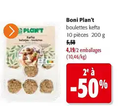 Colruyt Boni Plan’t boulettes kefta 10 pièces 200 g aanbieding