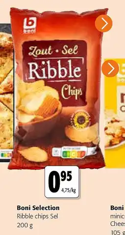 Colruyt Boni Selection Ribble chips Sel 200 g aanbieding