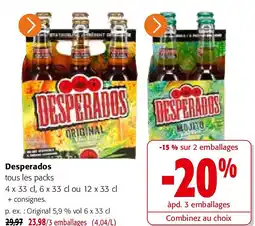 Colruyt Desperados Original 5,9 % vol 6 x 33 cl aanbieding