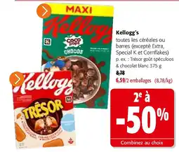 Colruyt Kellogg’s Trésor goût spéculoos & chocolat blanc 375 g aanbieding