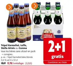 Colruyt Tripel Karmeliet bière blonde 0,4 % vol 4 x 33 cl aanbieding