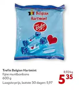 OKay Trefin Belgian Hartmint fijne muntbonbons 600 g aanbieding