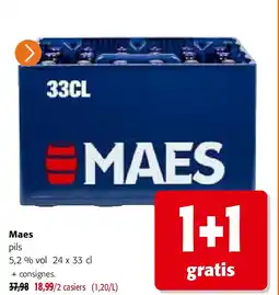 Colruyt Maes pils 5,2 % vol 24 x 33 cl aanbieding