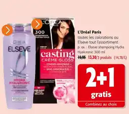 Colruyt L’Oréal Paris Elseve shampoing Hydra Hyaluronic 300 ml aanbieding