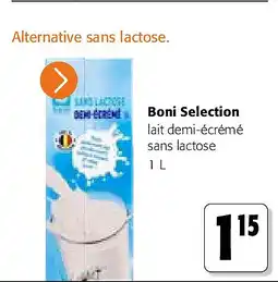 Colruyt Boni Selection lait demi-écrémé sans lactose 1 L aanbieding