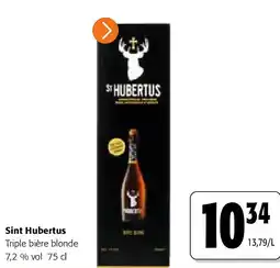 Colruyt Sint Hubertus Triple bière blonde 7,2 % vol 75 cl aanbieding