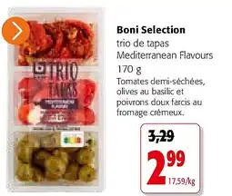 Colruyt Boni Selection trio de tapas Mediterranean Flavours 170 g aanbieding