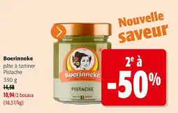 Colruyt Boerinneke pâte à tartiner Pistache 330 g aanbieding