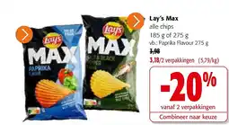 Colruyt Lay’s Max alle chips 185 g aanbieding
