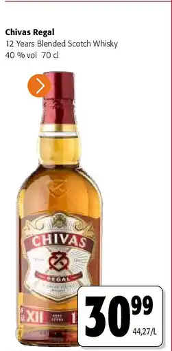 Colruyt Chivas Regal 12 Years Blended Scotch Whisky 40 % vol 70 cl aanbieding