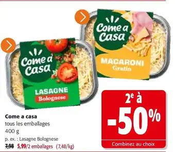 Colruyt Come a casa Lasagne Bolognese aanbieding