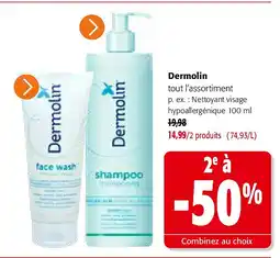 Colruyt Dermolin Nettoyant visage hypoallergénique 100 ml aanbieding