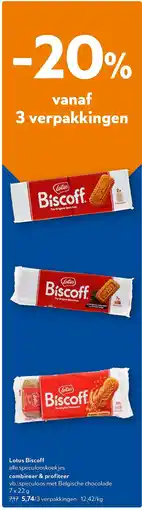 OKay Lotus Biscoff speculoos met Belgische chocolade 7 x 22 g aanbieding