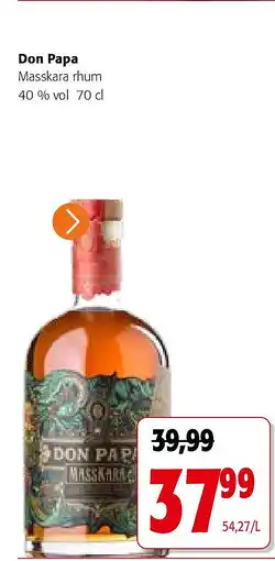 Colruyt Don Papa Masskara rhum 40 % vol 70 cl aanbieding