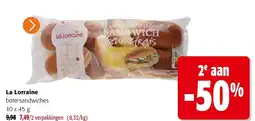 Colruyt La Lorraine botersandwiches aanbieding