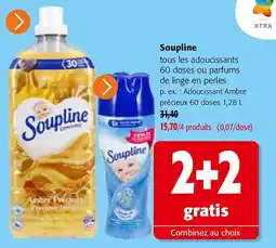 Colruyt Soupline Adoucissant Ambre précieux 60 doses 1,28 L aanbieding