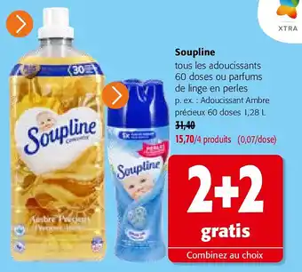 Soupline Adoucissant Ambre précieux 60 doses 1,28 L