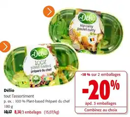 Colruyt Délio 100 % Plant-based Préparé du chef 180 g aanbieding