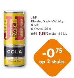 OKay J&B Blended Scotch Whisky & cola 6,4 % vol 25 cl aanbieding