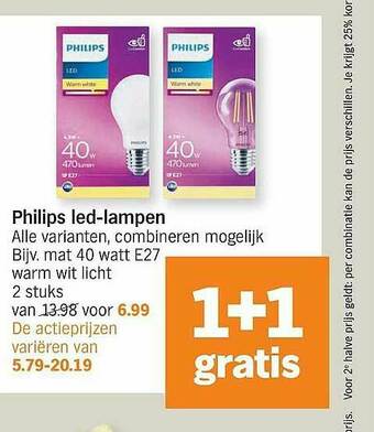 Albert Heijn Philips Led-lampen aanbieding