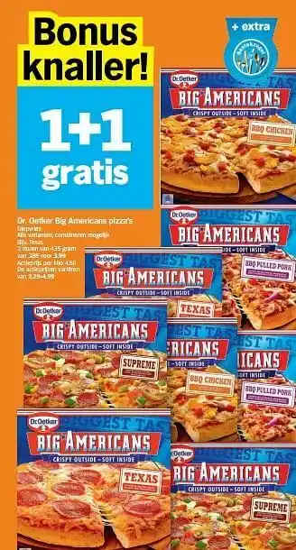 Albert Heijn Dr. oetker big americans pizza`s texas aanbieding