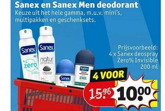 Kruidvat Sanex En Sanex Men Deodorant aanbieding