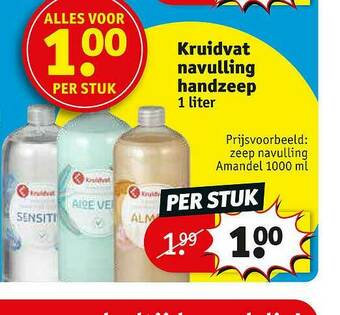 Kruidvat Kruidvat Navulling Handzeep aanbieding